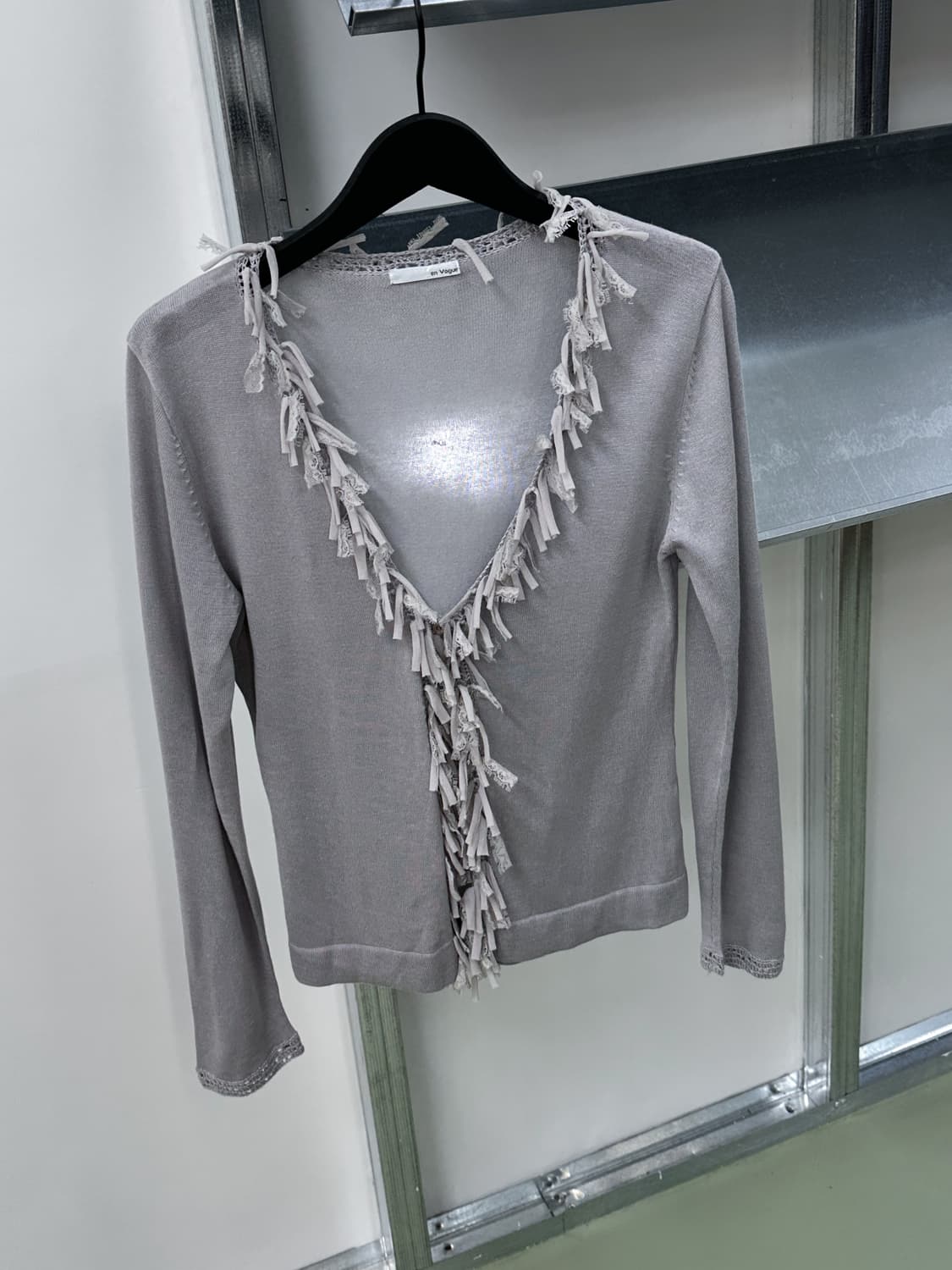 gray tassel cardigan 상품이미지1