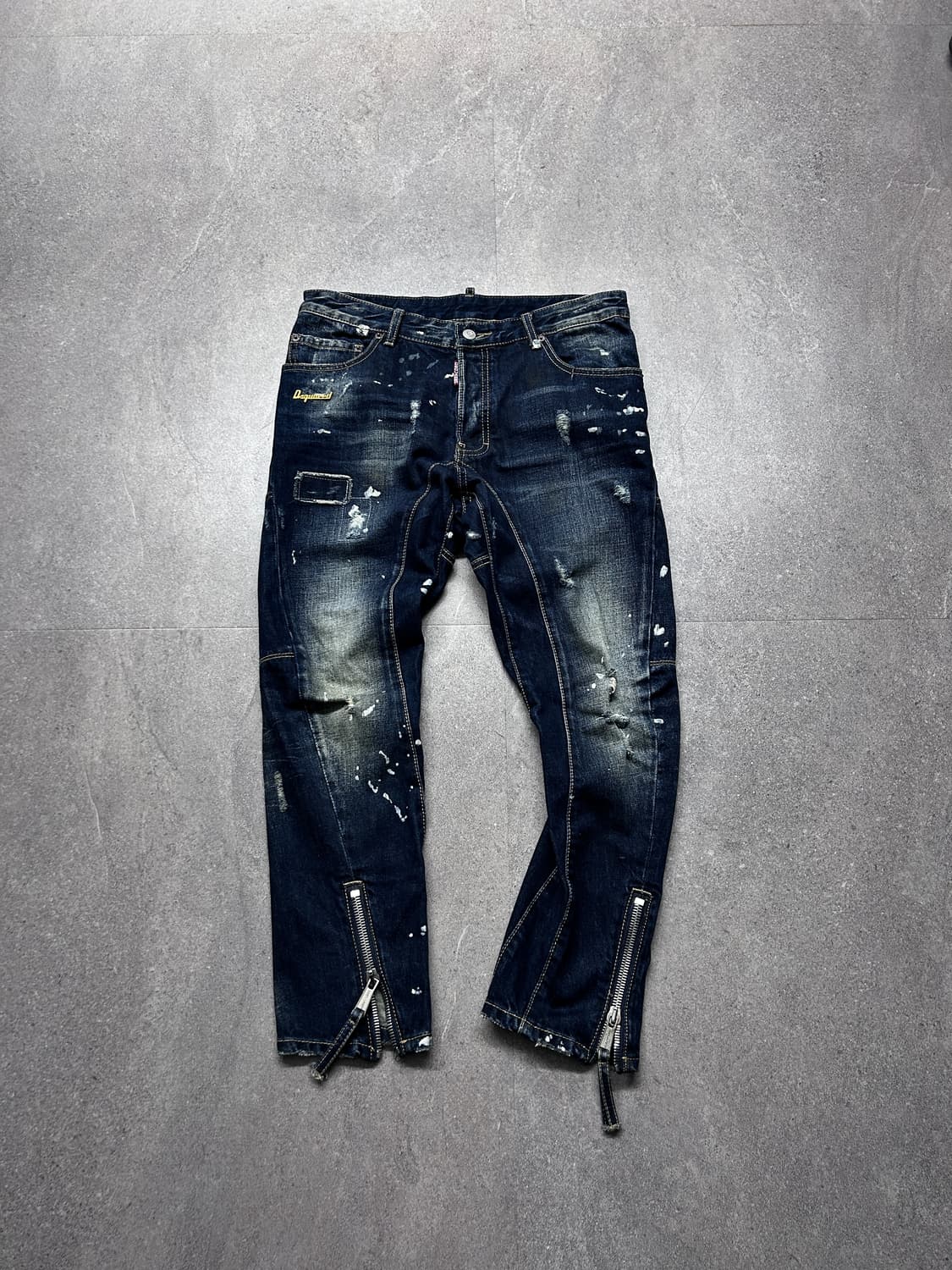 디스퀘어드2 플레어 짚 더티 페인트 데님  상품이미지4