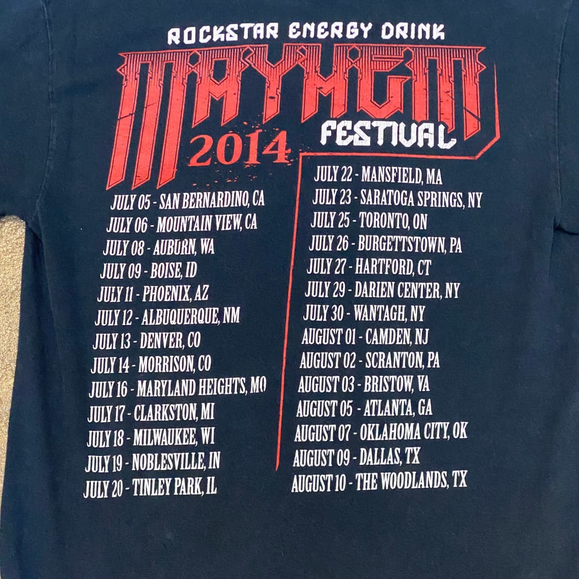 미국 빈티지 메이햄 MAYHEM 페스티벌 굿즈티 반팔티 락티셔츠 상품이미지6