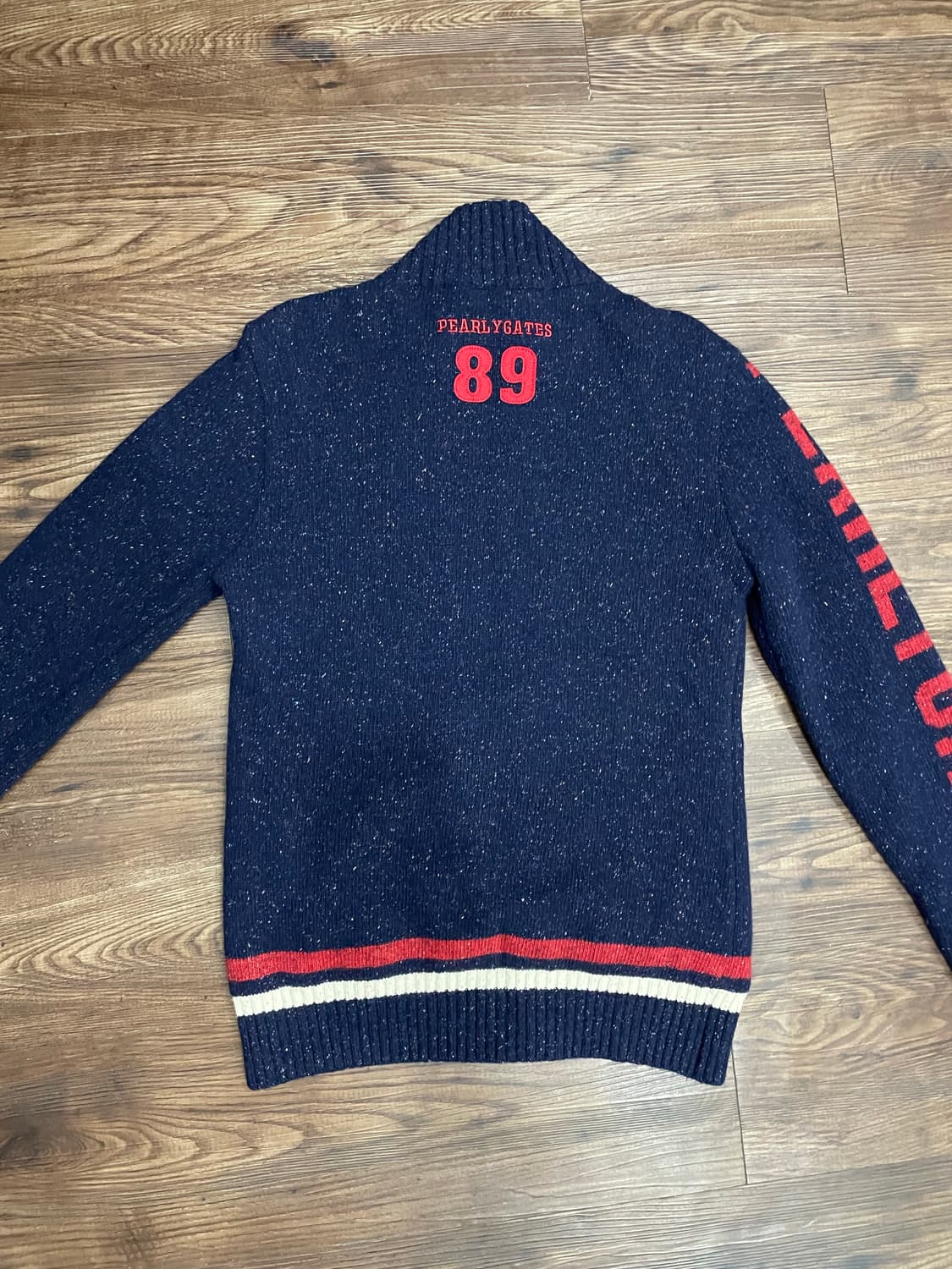 파리게이츠 골프웨어 방풍 셔틀랜드 울 니트 집업 자켓 네이비 상품이미지10