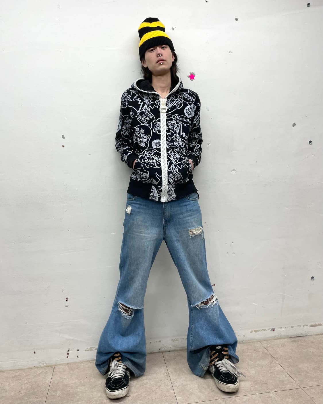 speech bubble big zipper hooded zip-up 상품이미지6