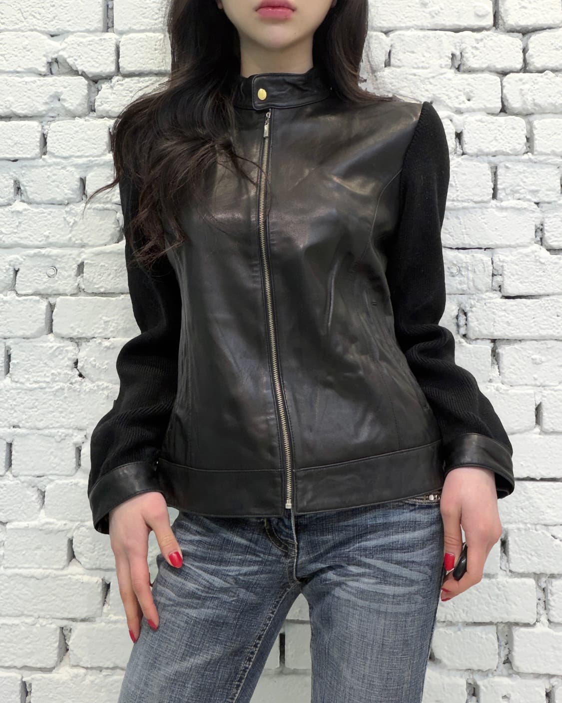 Lambskin Knit Combo Jacket 상품이미지2