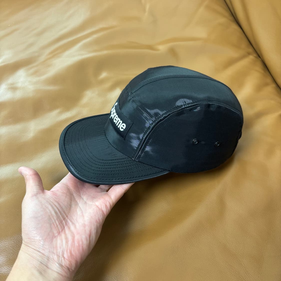 Supreme 슈프림 실크 블랙 캠프캡 모자 (Silk Black) 상품이미지4