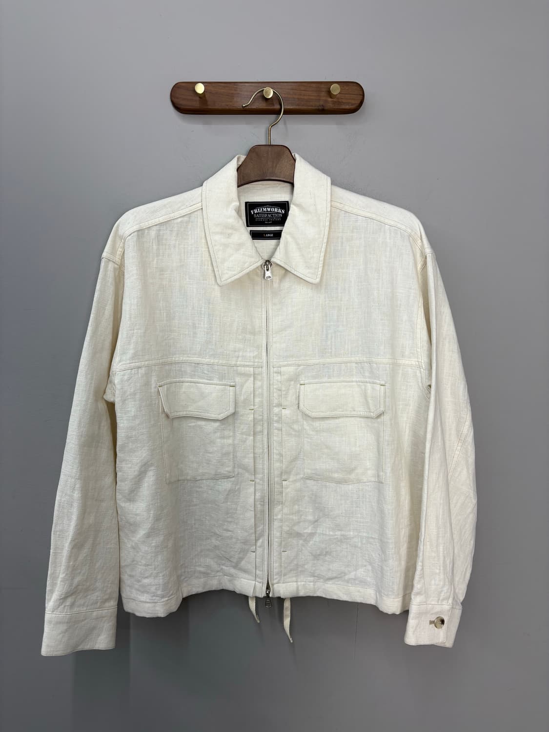 프리즘웍스 린넨 아이보리 블루종 자켓 A3375 상품이미지2