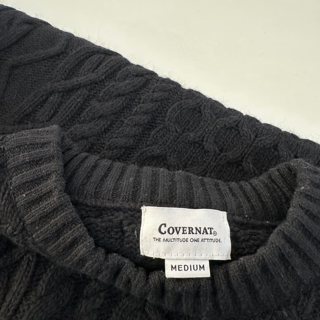 M 커버낫 블랙 오버핏 꽈배기니트 상품이미지5