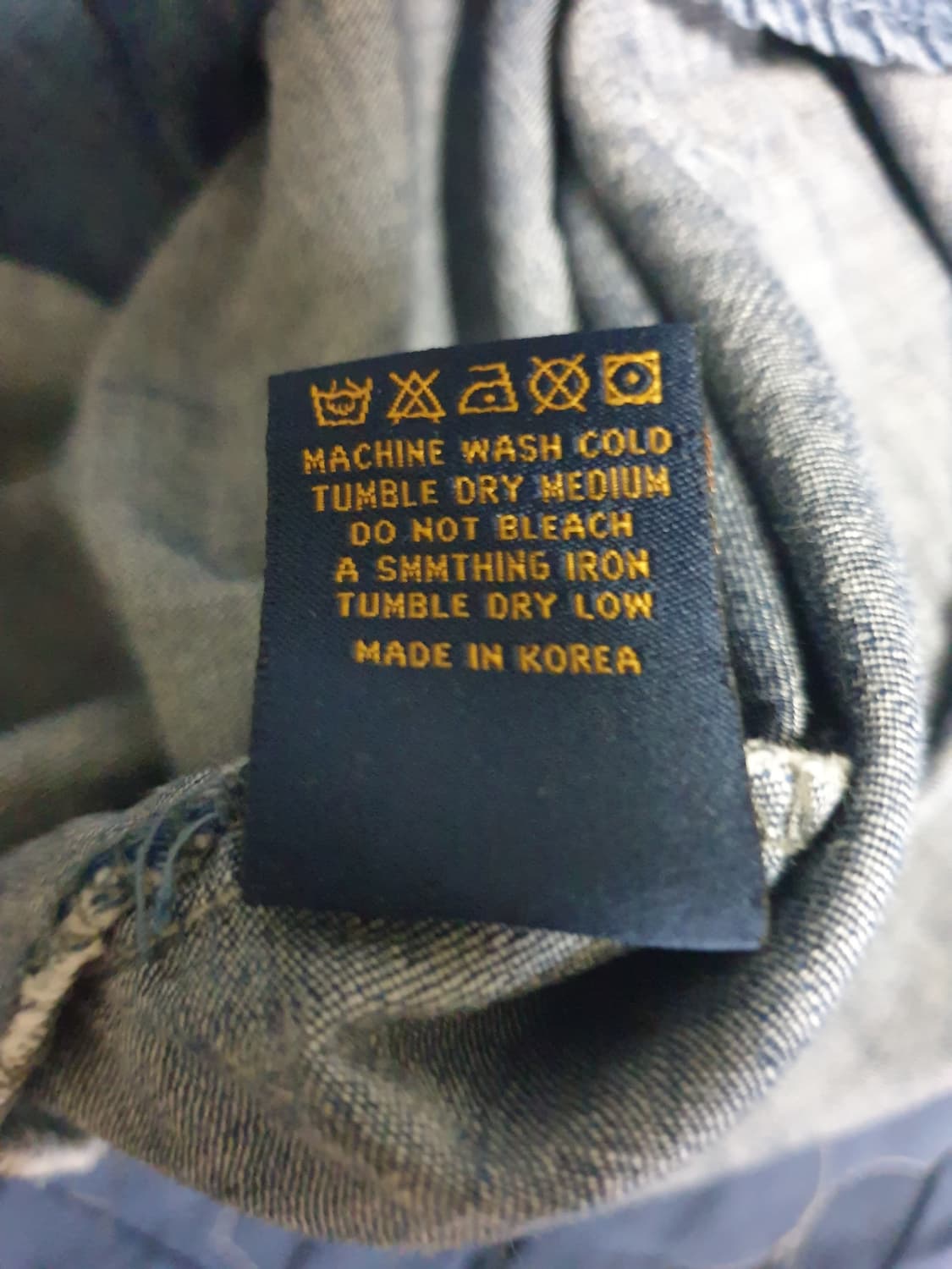 ESTABLISH 블랙라벨 헨리넥 숏카라 빈티지 생지 데님 긴팔셔츠(L) 상품이미지7