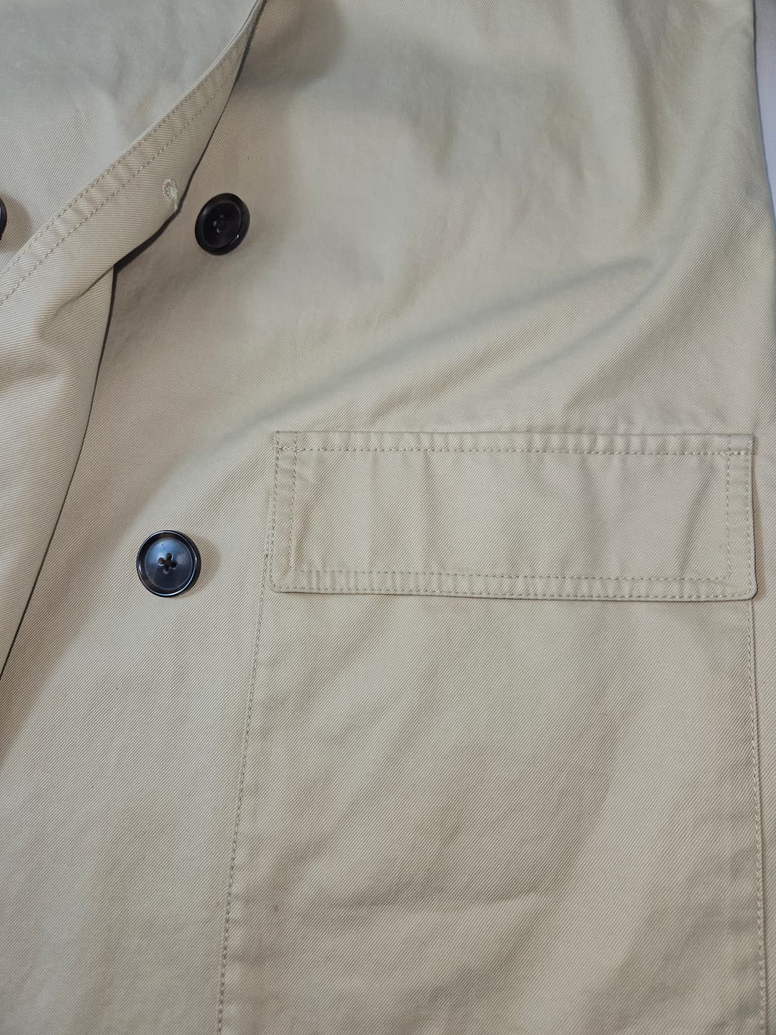 아르마니 익스체인지 쉘 코튼 트렌치 롱코트 자켓 빈티지 베이지 M 상품이미지3