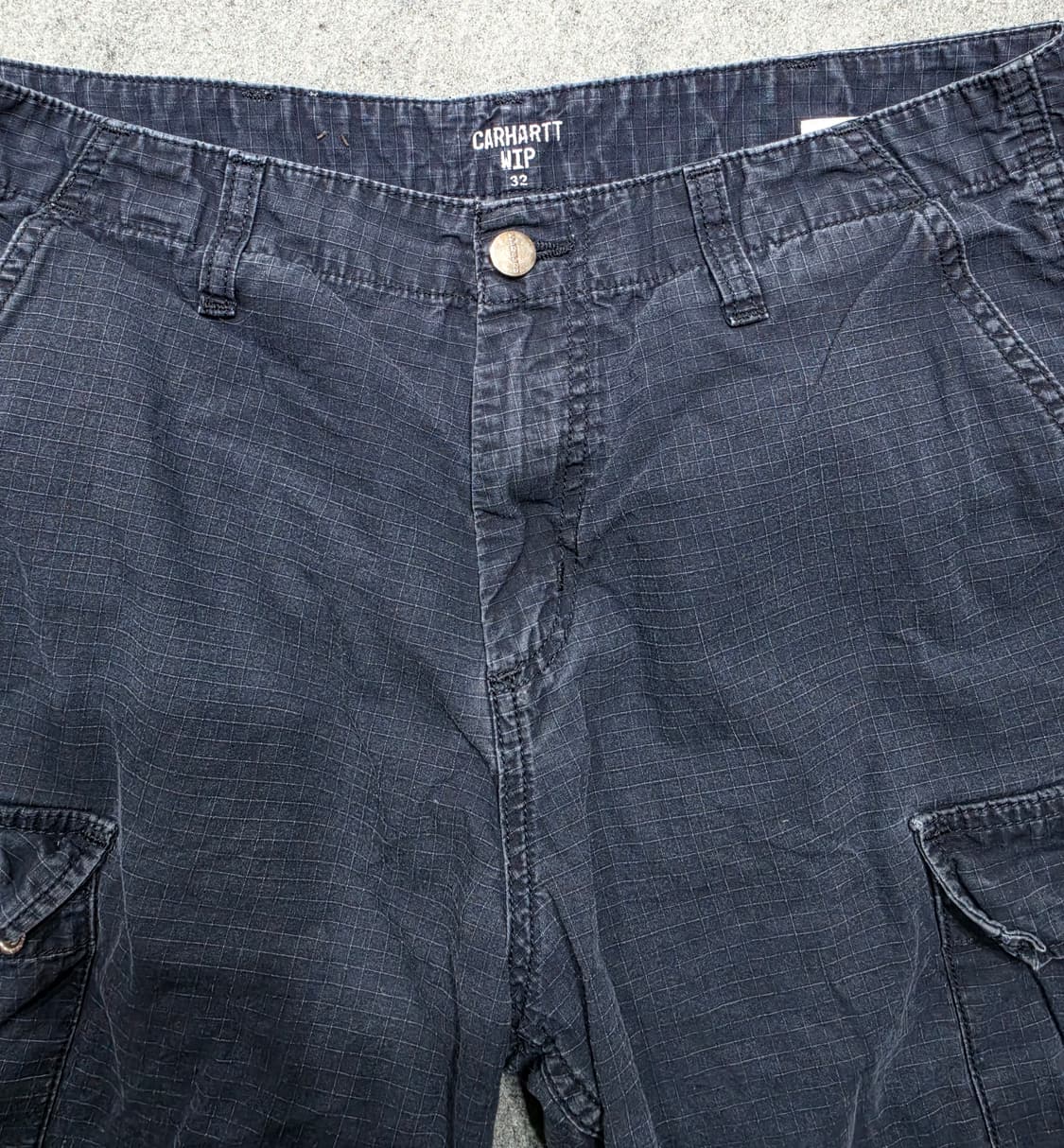 칼하트 WIP 립스탑 레귤러 카고 쇼츠 하프팬츠 반바지 네이비 32 상품이미지5