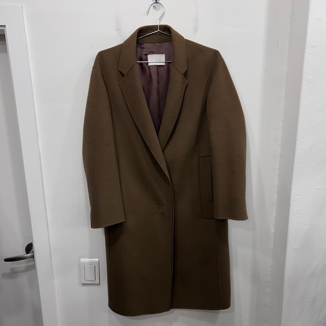 미샤 울케시미어블랜드 히든버튼 롱코트 상품이미지2