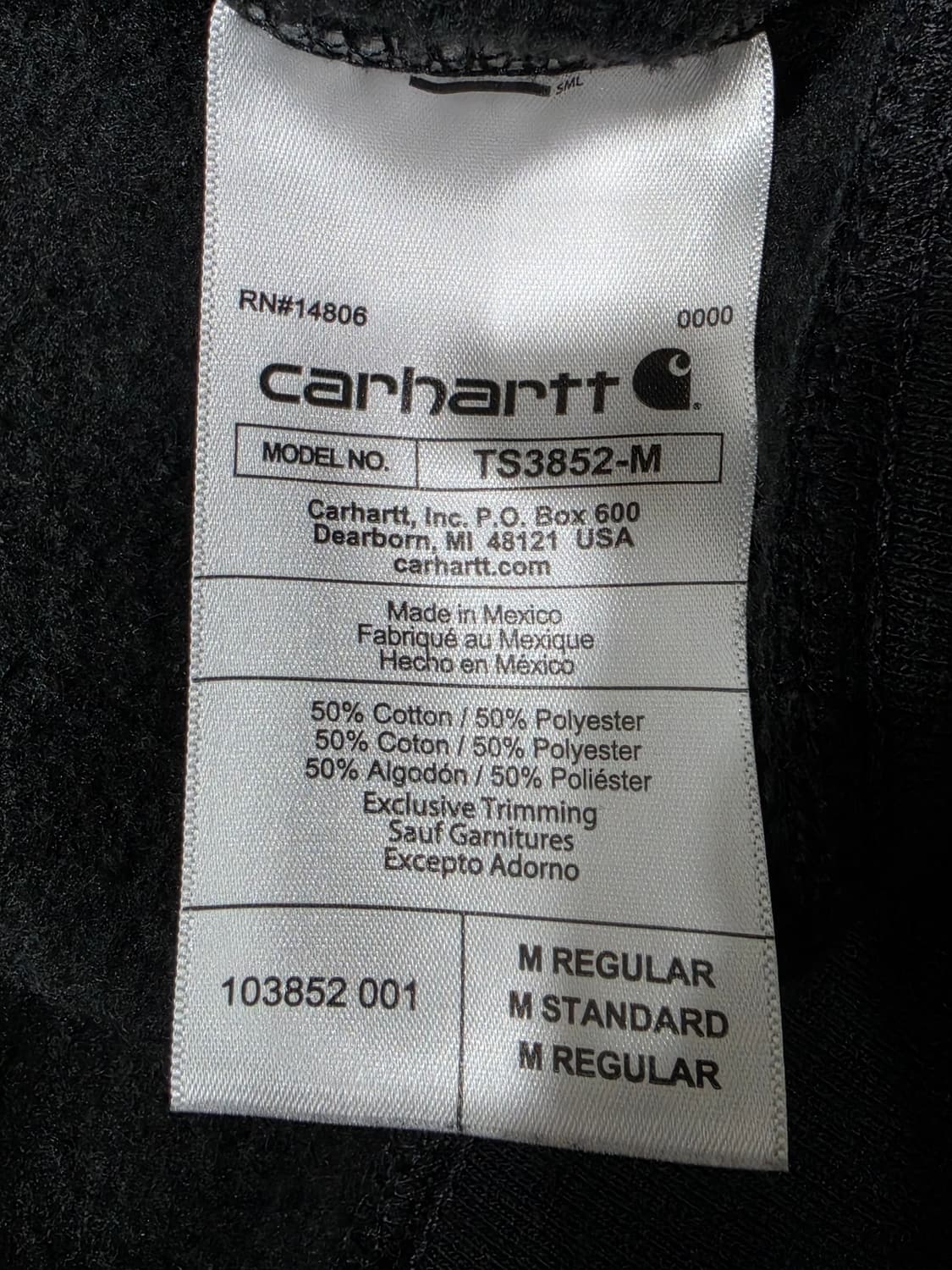 칼하트 포켓 루즈핏 크루넥 맨투맨 블랙 M 상품이미지5