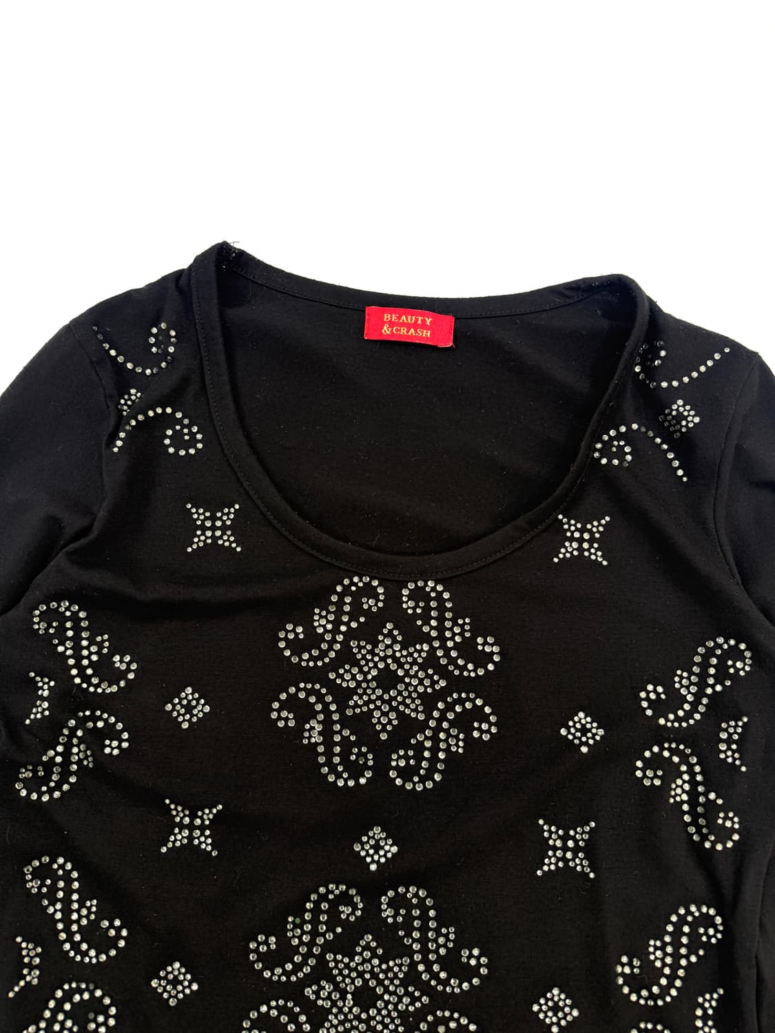 빈티지 BEAUTY&CRASH 블랙 핫픽스 셔링 긴팔티 상품이미지3