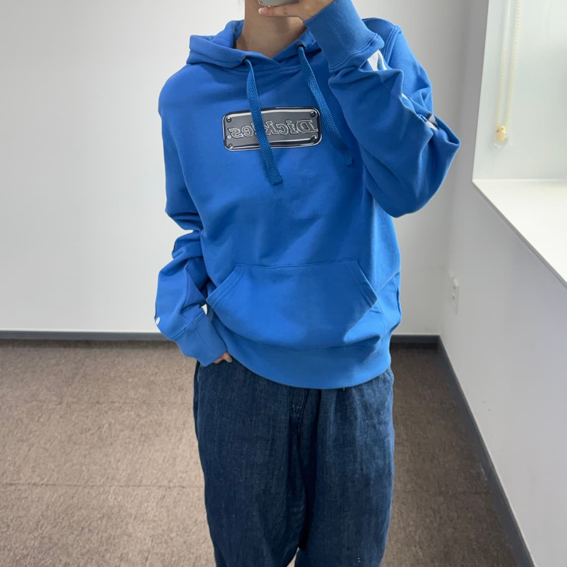 Dickies 디키즈 사이드 로고 블루 후드티  상품이미지2