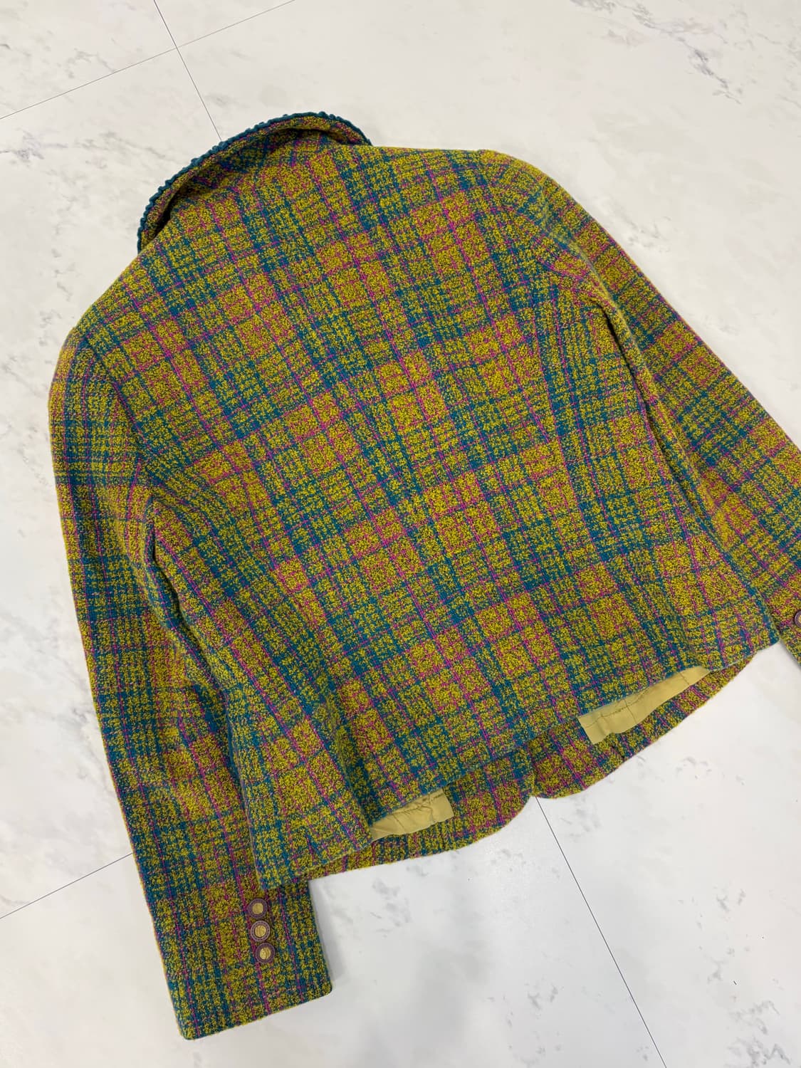 vintage wool checkered jacket 상품이미지7