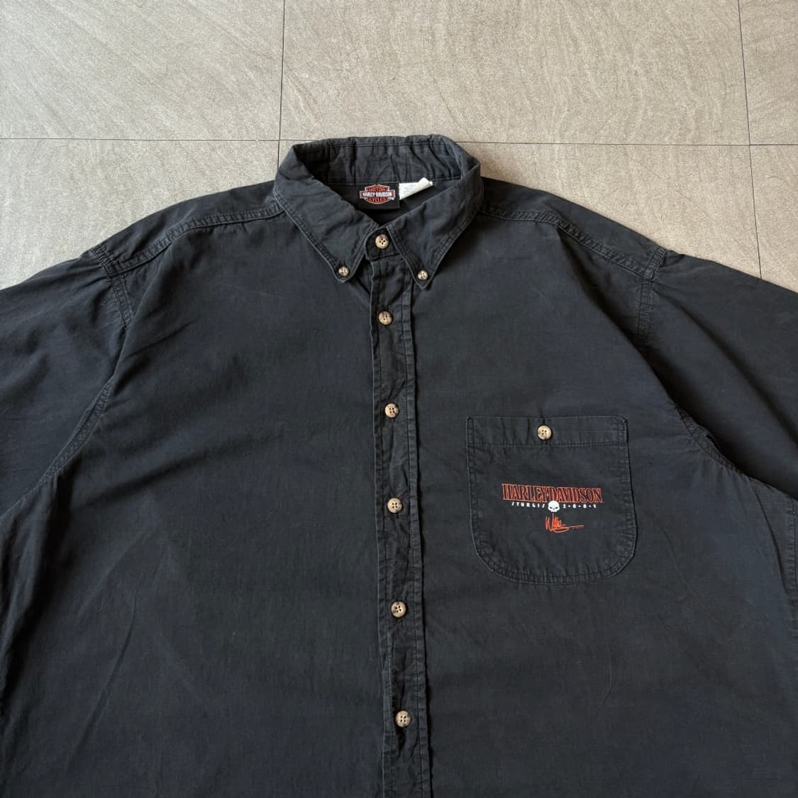 할리데이비슨 정품 미국 생산 블랙 반팔 셔츠 상품이미지3