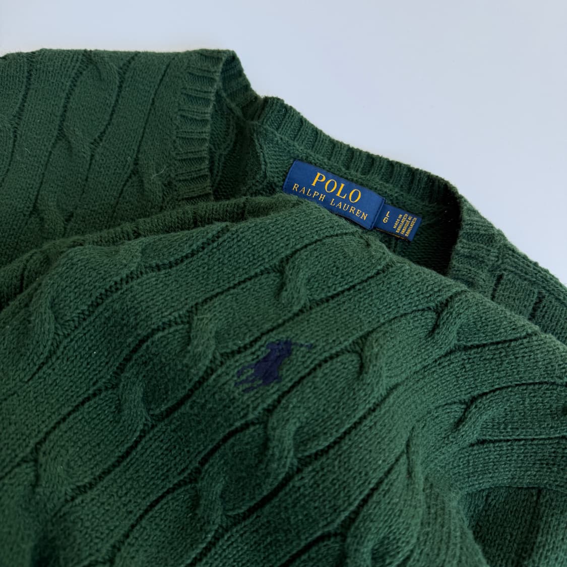 Polo 폴로 랄프로렌 신형 딥그린 케이블 니트 상품이미지4