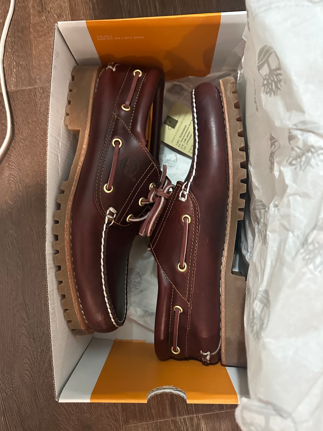 팀버랜드 보트슈즈 3아이 버건디 280 상품이미지4