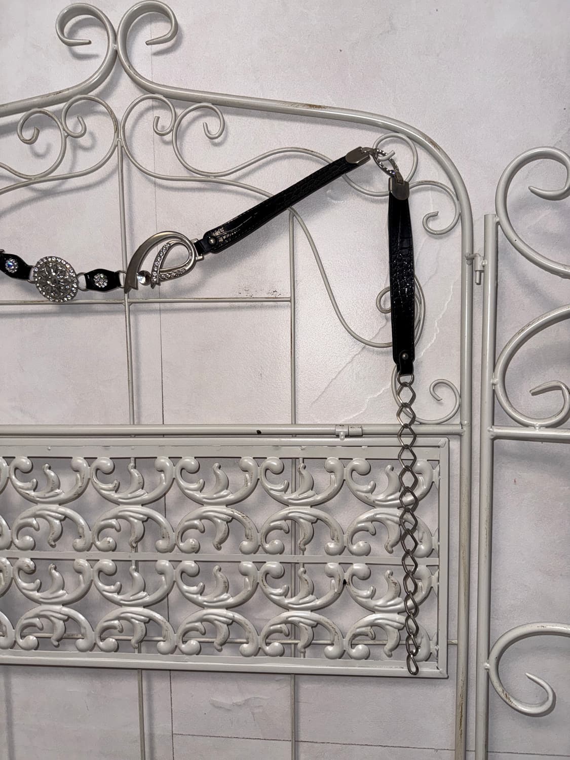 Black flower ribbon cubic chain belt 상품이미지4