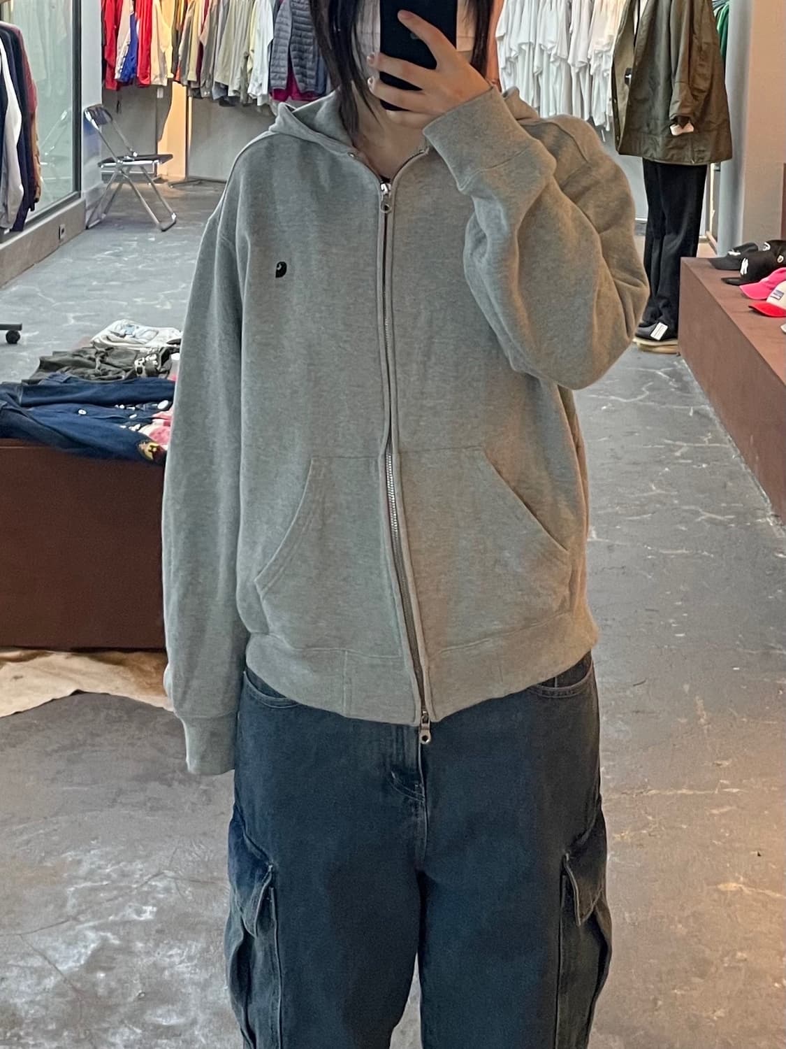 칼하트 그레이 후드집업 H1991 상품이미지1