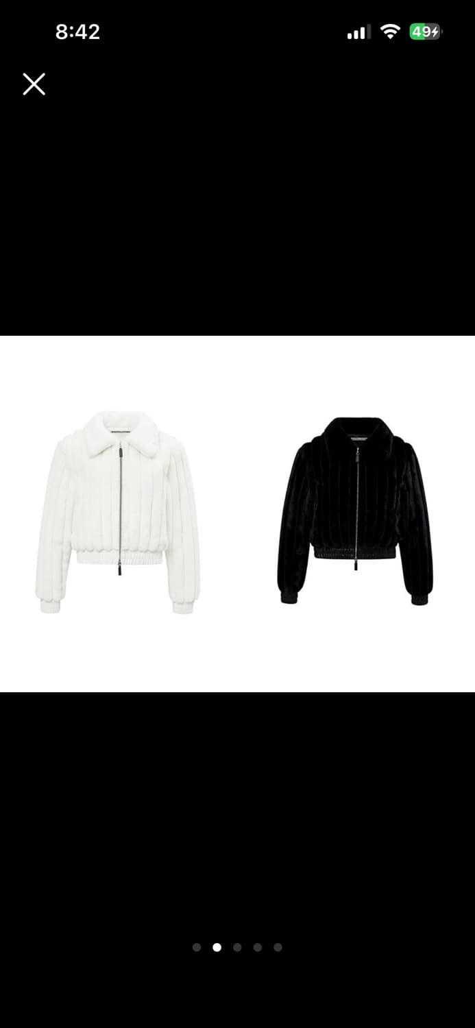 오아이오아이 컬렉션 로제 퍼 자켓 화이트 상품이미지2