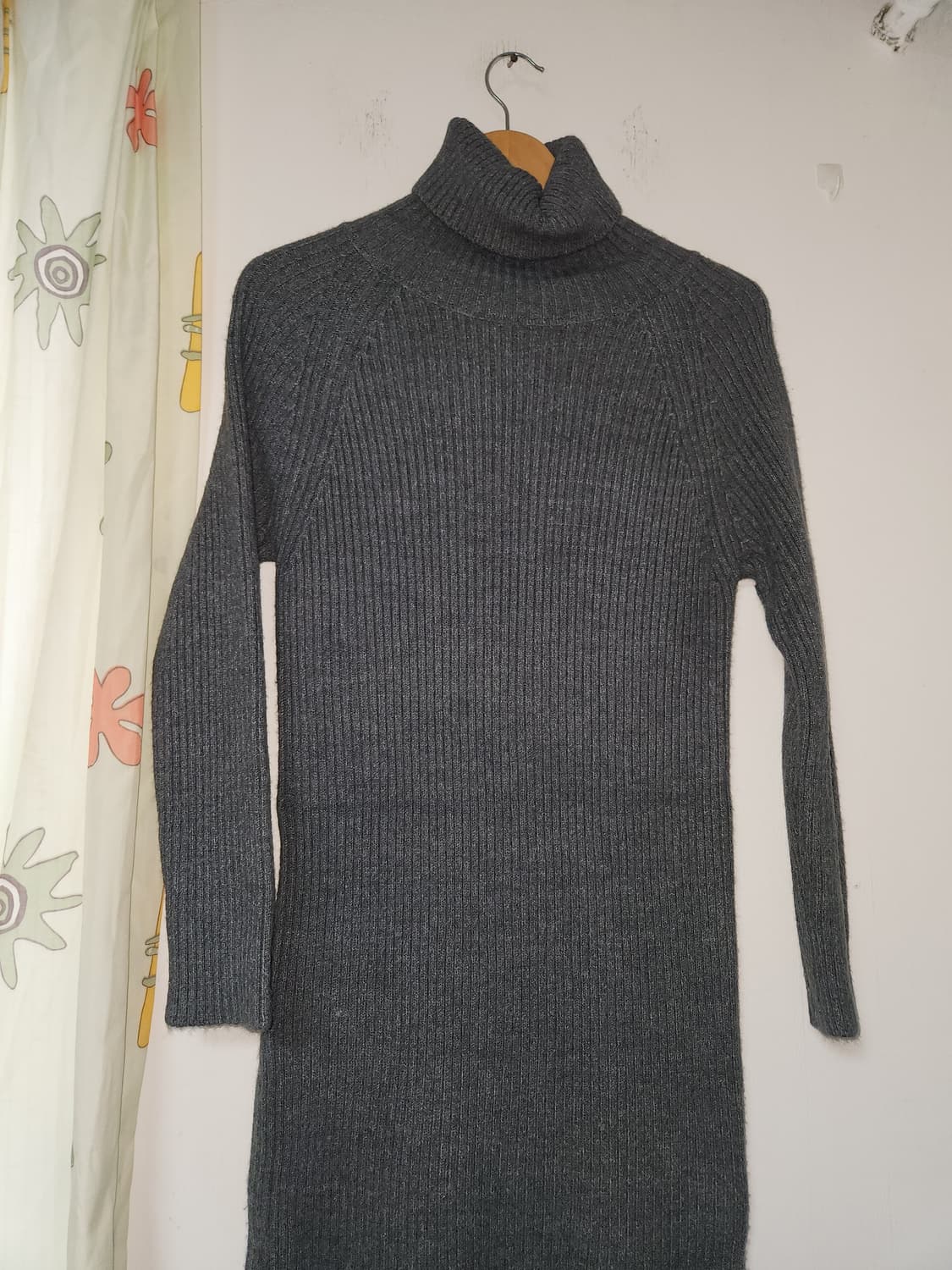 골지 니트 롱 원피스 그레이 F 상품이미지2