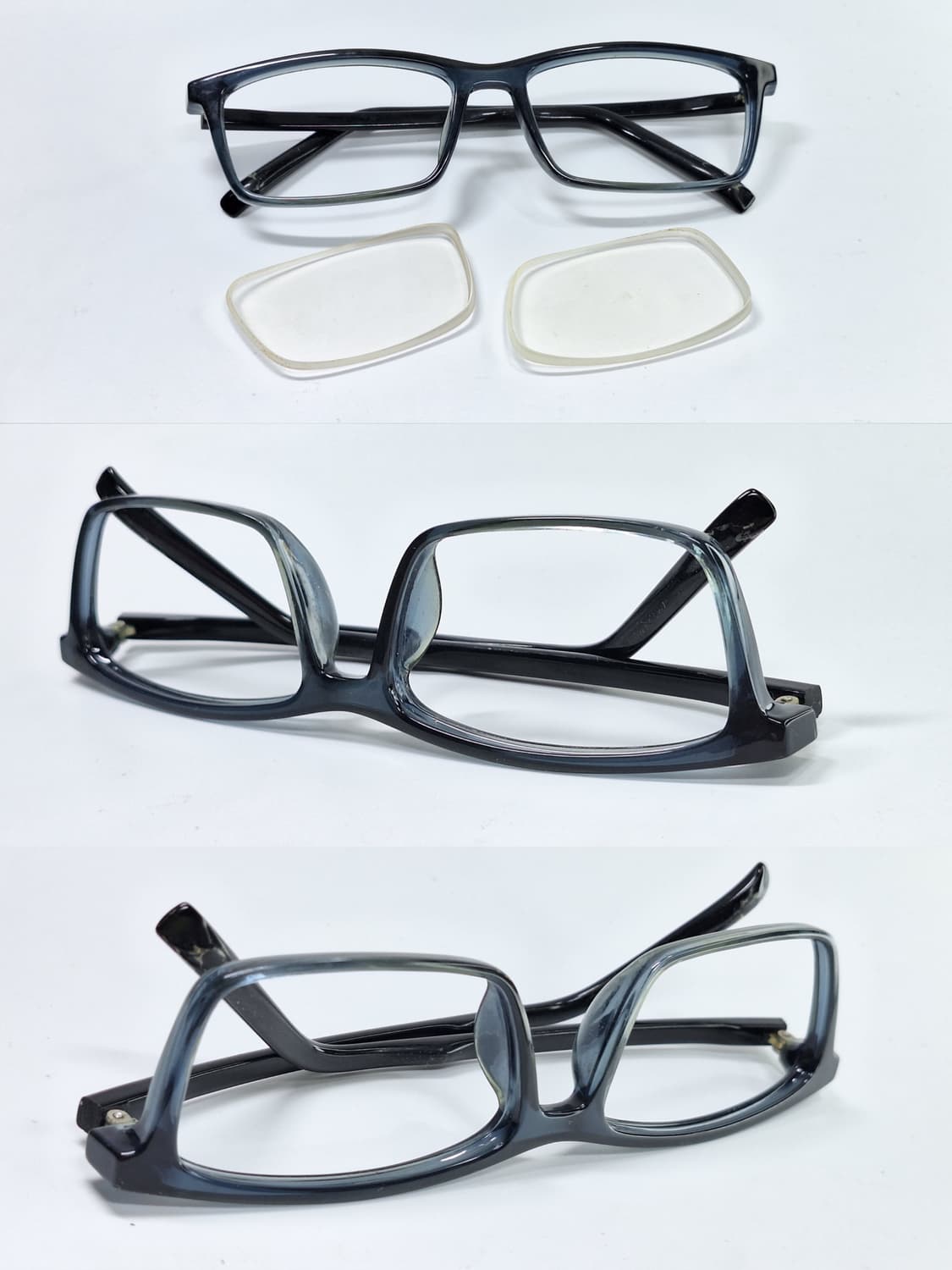 슬림 스퀘어 뿔테 안경테 144mm 빅사이즈 일본 수입 레트로 빈티지 상품이미지3