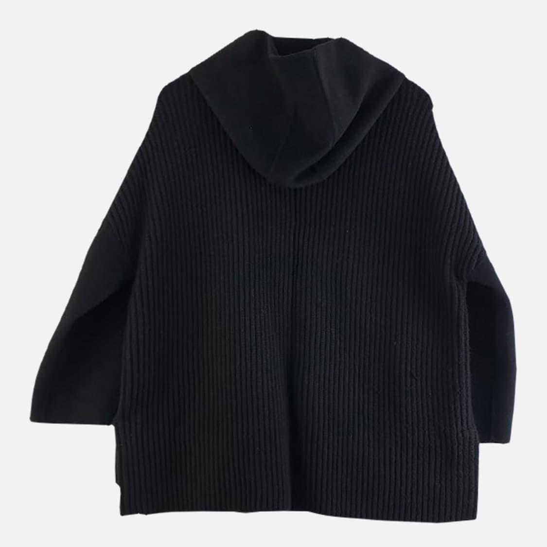 SI 여성85-160 블랙 울혼방 후드 자켓 M5902 상품이미지2