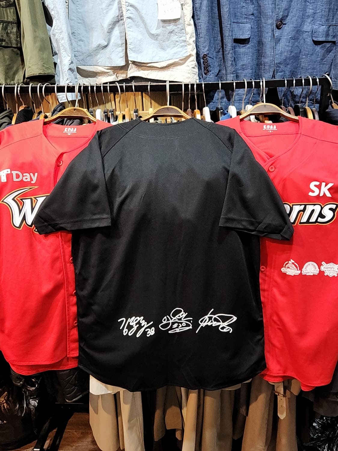 (XL) SK 와이번스 야구져지 블랙 인천 챔피온 우승기념 유니폼  상품이미지7