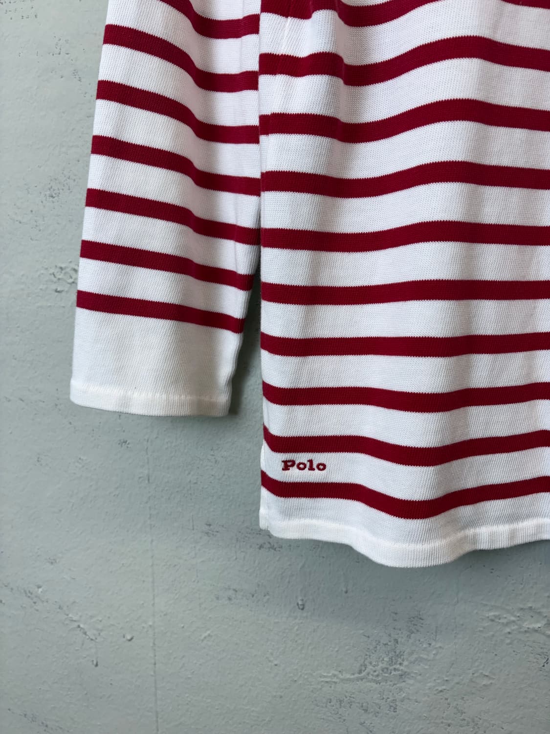 폴로랄프로렌 큐알라벨 스트라이프 보트넥 코튼 저지 티 상품이미지4