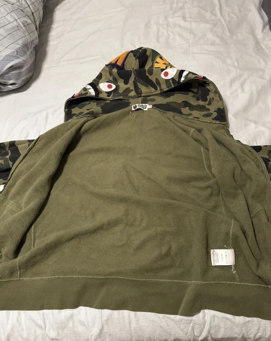 베이프 1st 카모 샤크 후드집업 녹계 상품이미지2