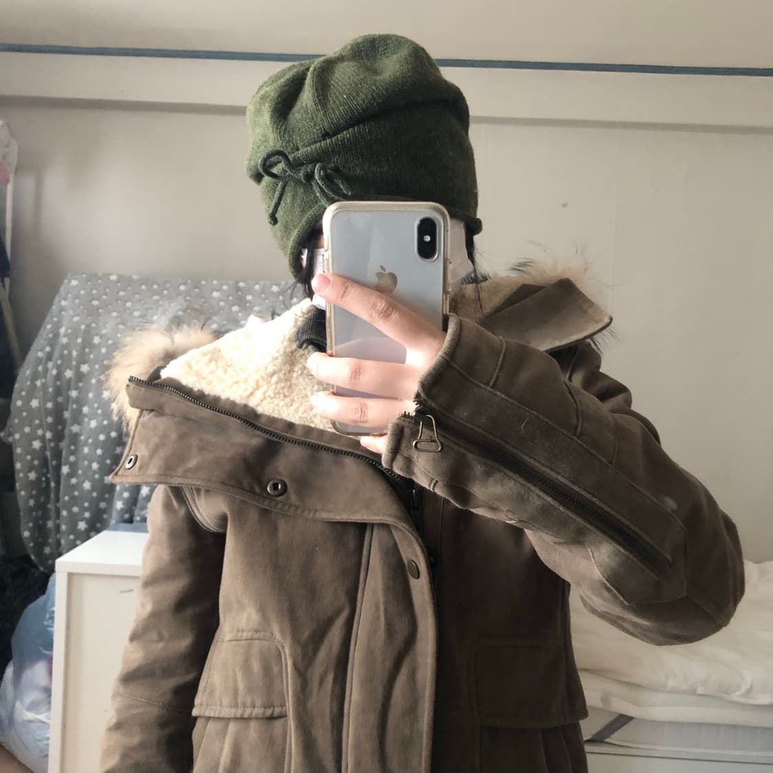 빈티지 말차깔 셔링리본 비니   상품이미지4