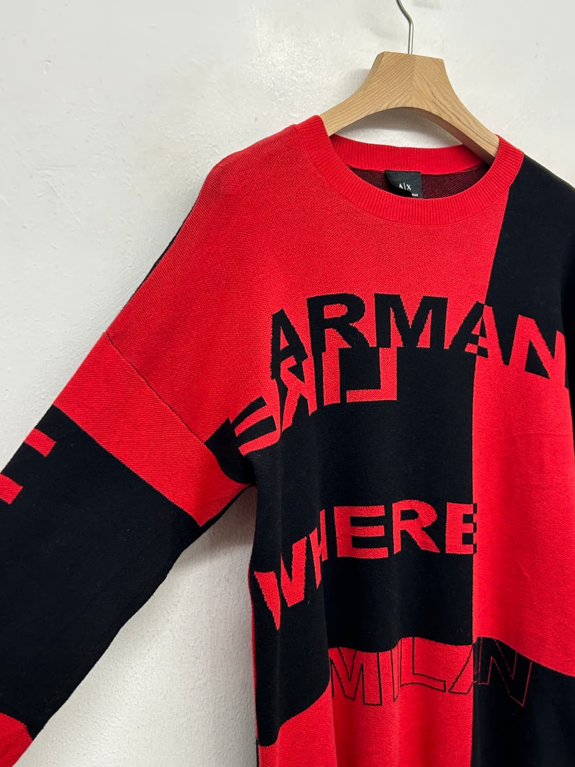 아르마니 익스체인지 레드/블랙 니트 상품이미지2