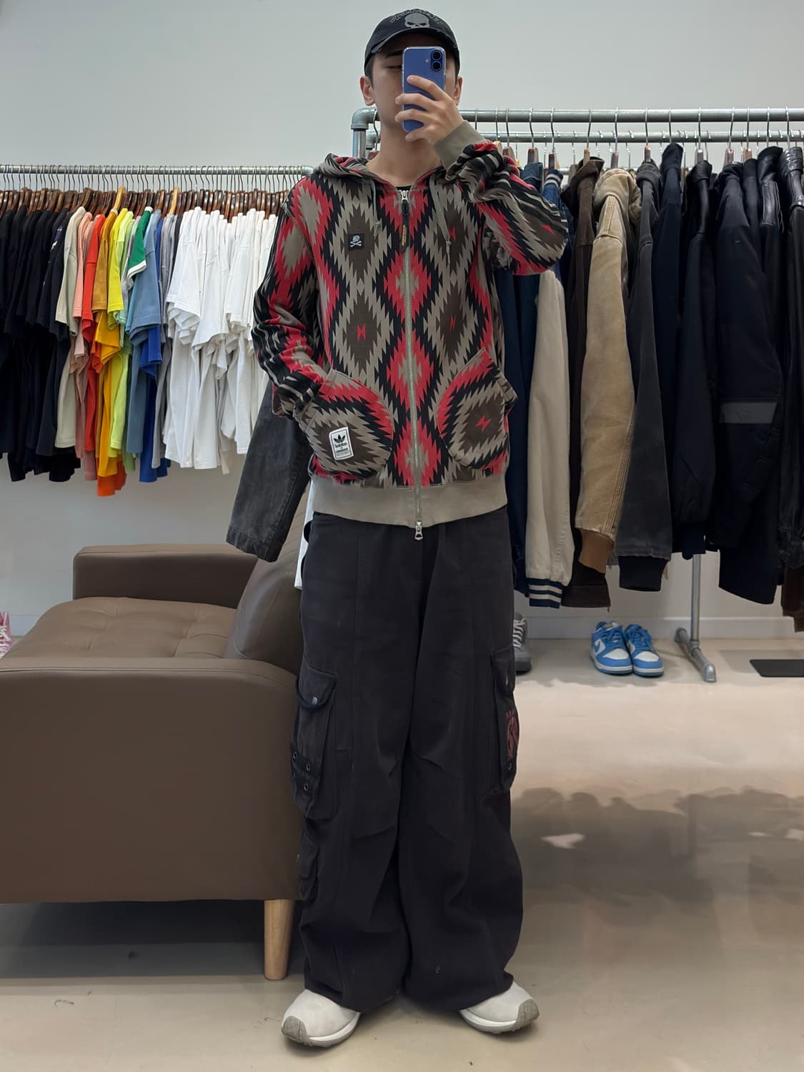 아디다스 x 네이버후드 나바호 패턴 후드집업 상품이미지9