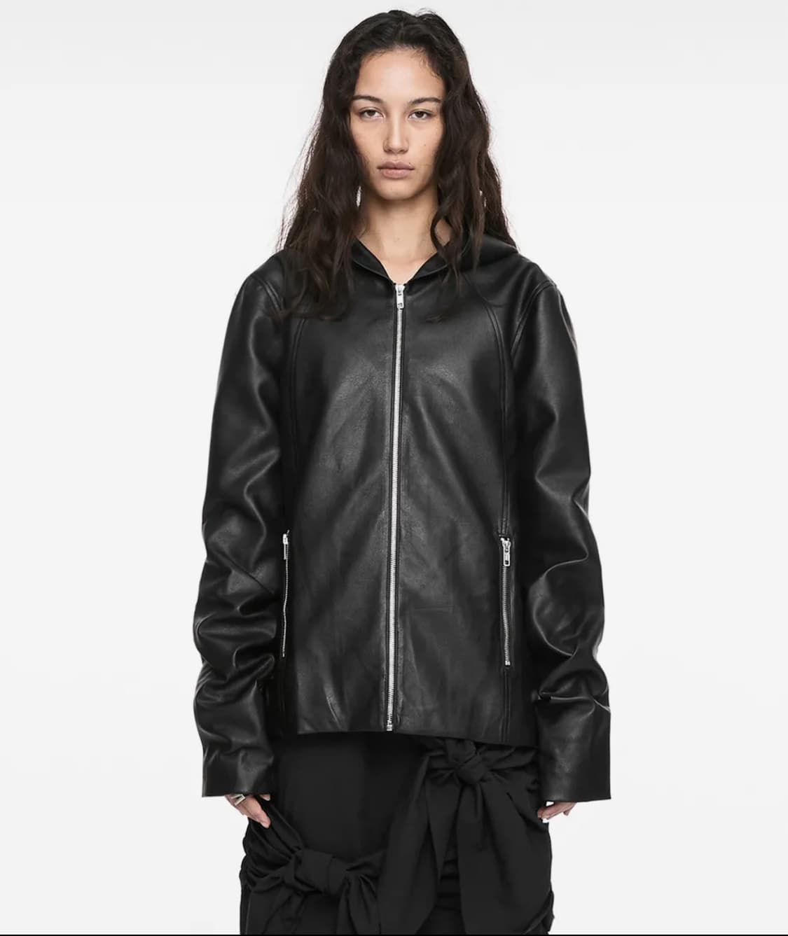 나체 후드 레더 자켓 2 상품이미지1