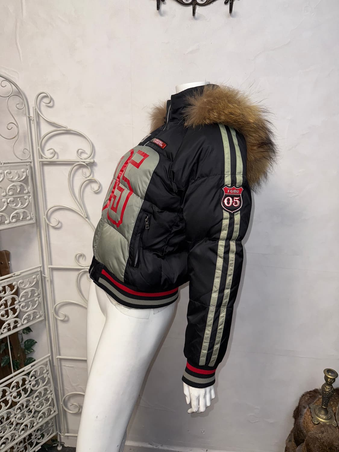 FUBU black duck down raccoon fur hood 패딩 상품이미지6