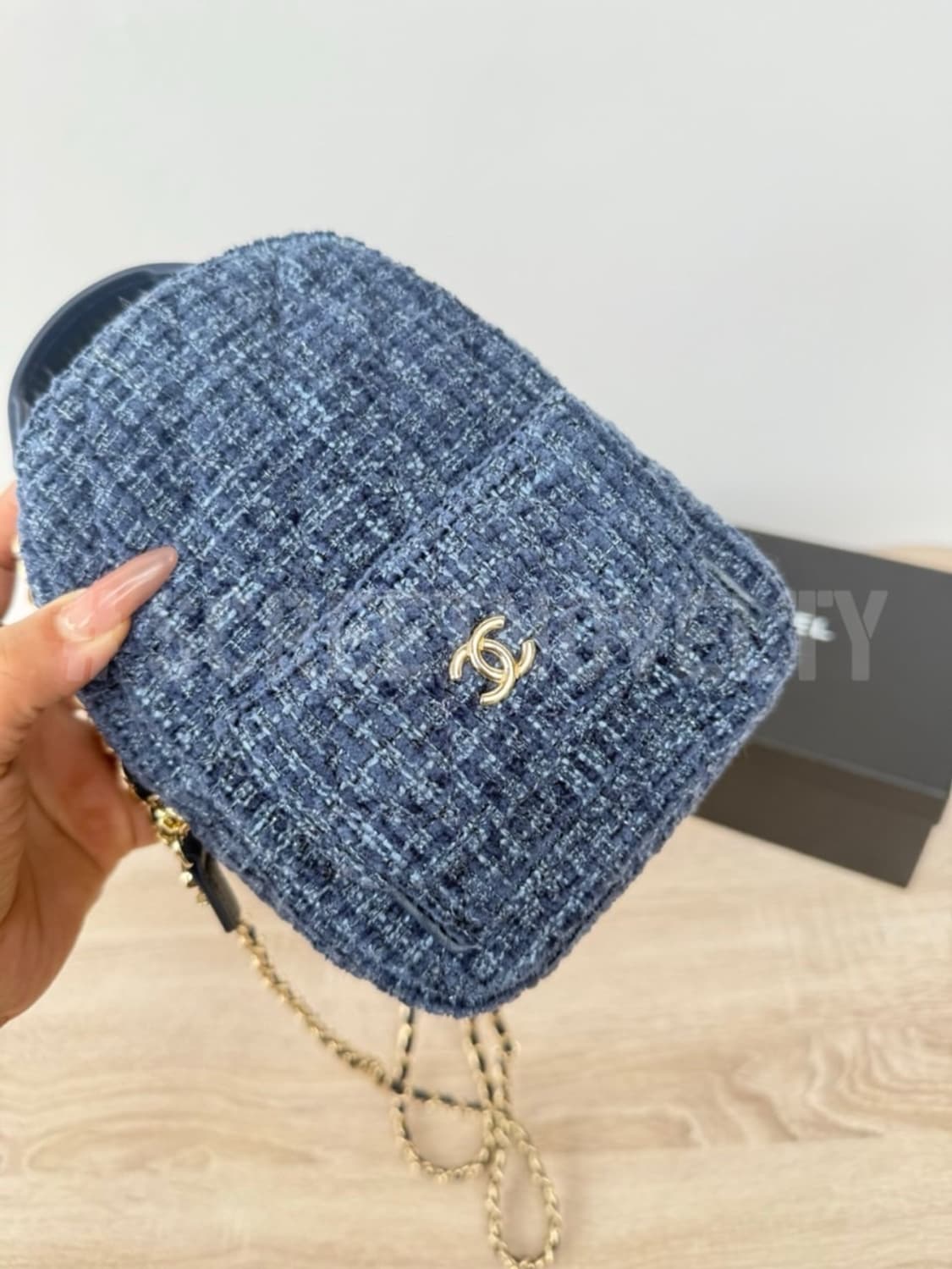 샤넬뷰티 트위드 미니백팩 블루 기프트 백 상품이미지5