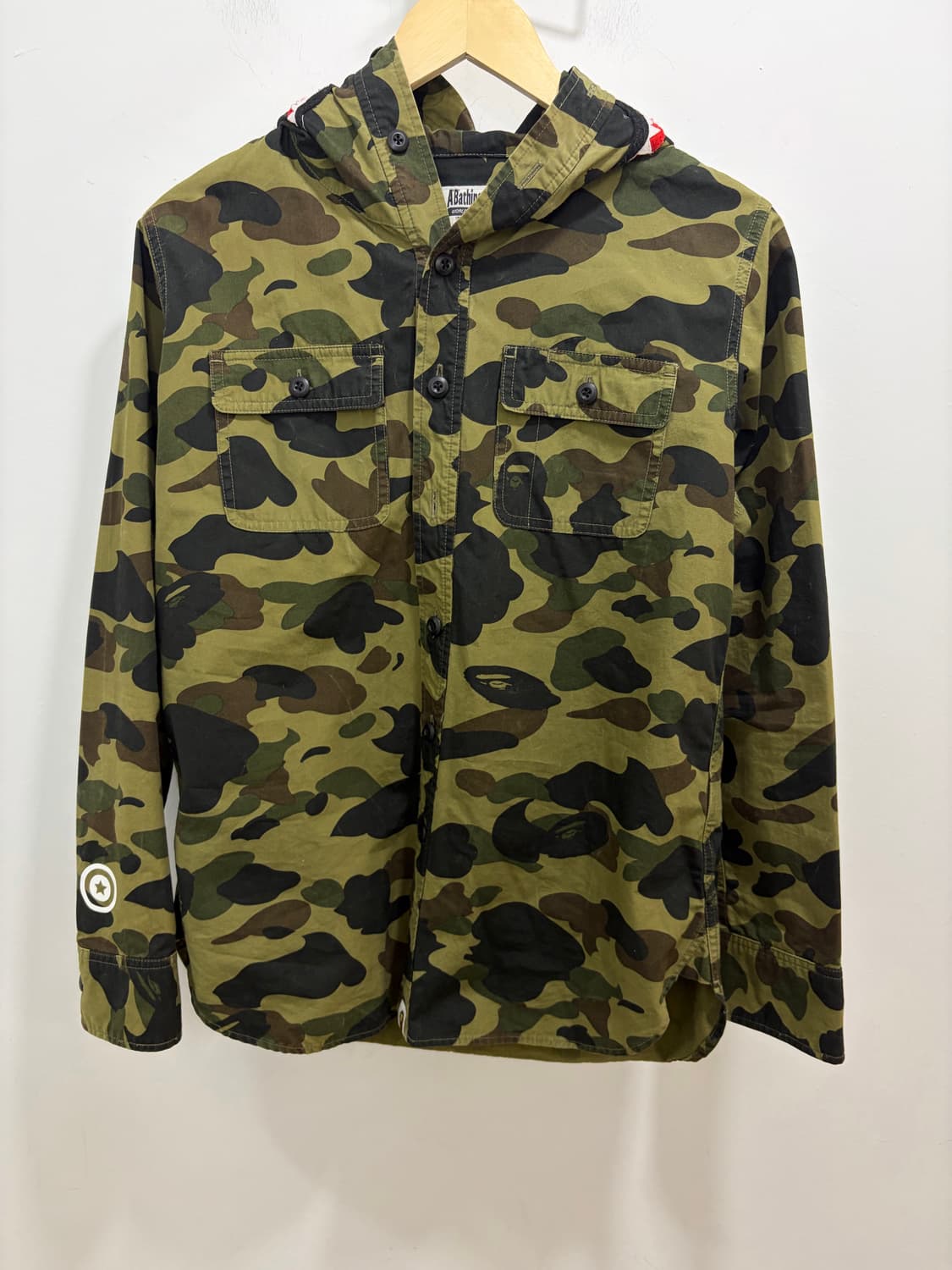 베이프 카모 샤크 후드 셔츠 자켓 상품이미지6