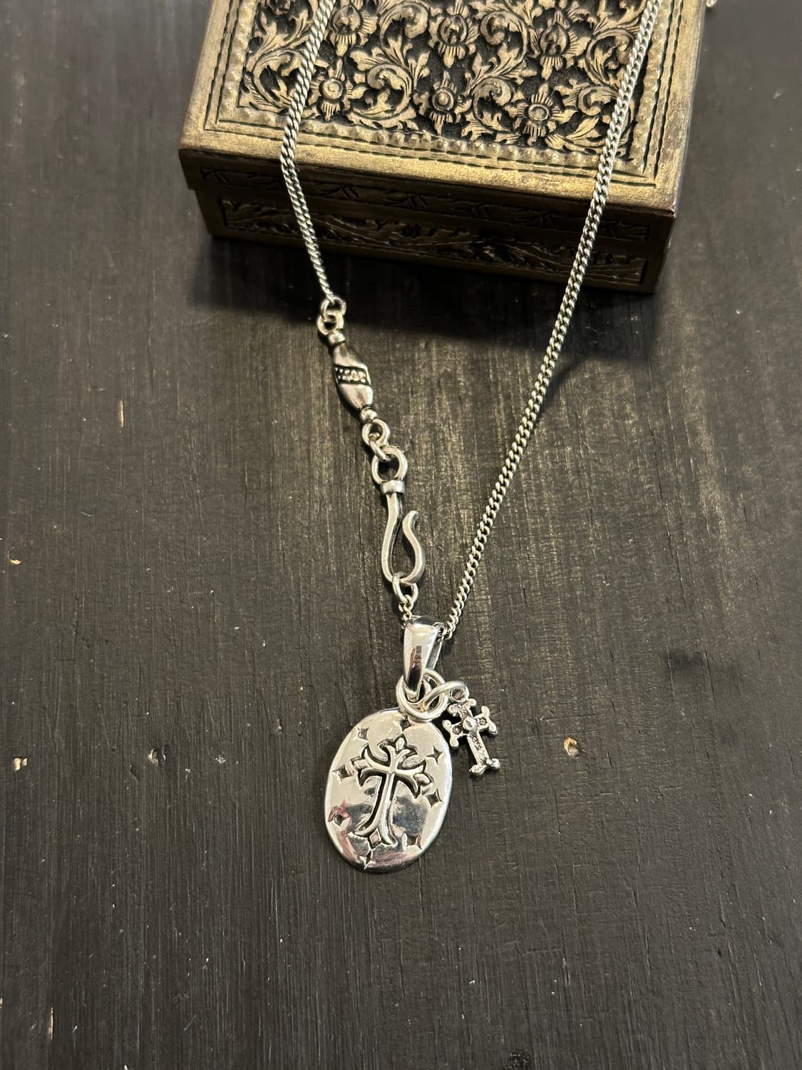 Cross Duo Pendant 925Silver Necklace 상품이미지1