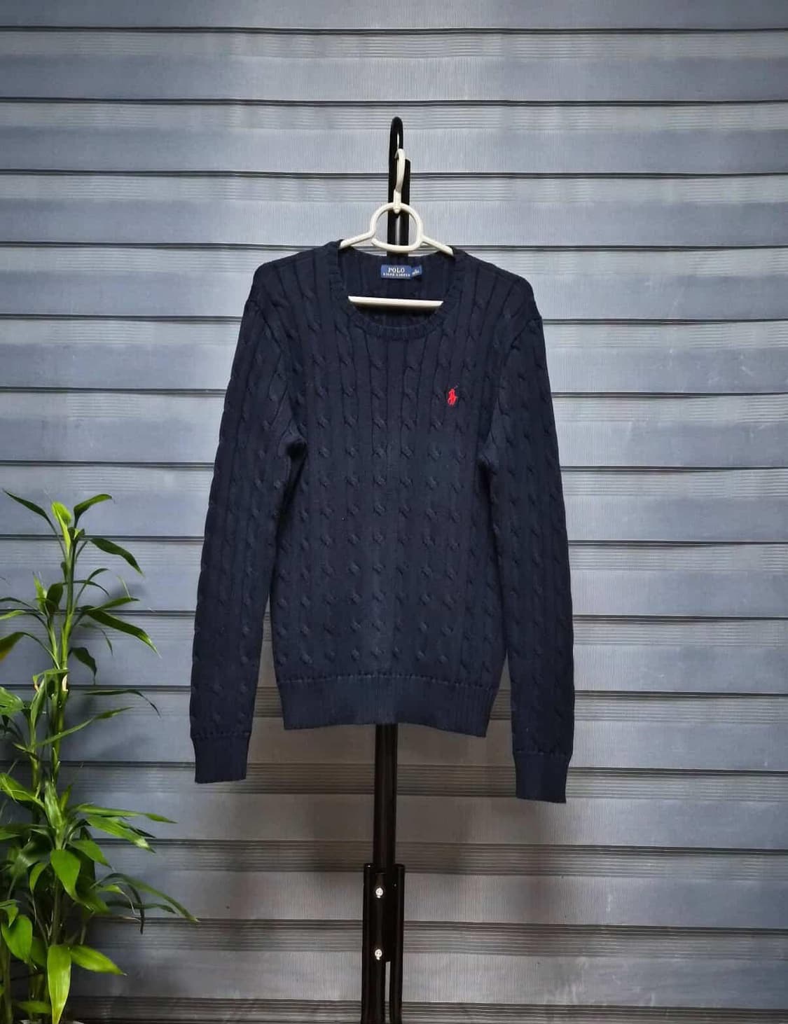 (새상품급) 폴로 랄프로렌 케이블 꽈배기 니트 남성 M 네이비 상품이미지1
