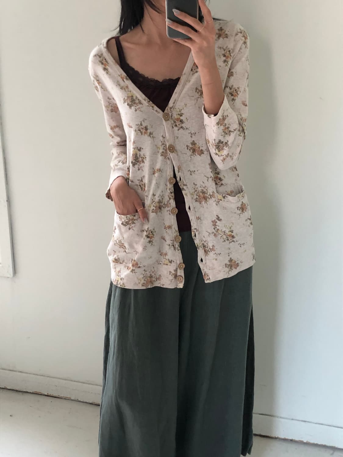 일본빈티지 플라워 가디건 상품이미지2
