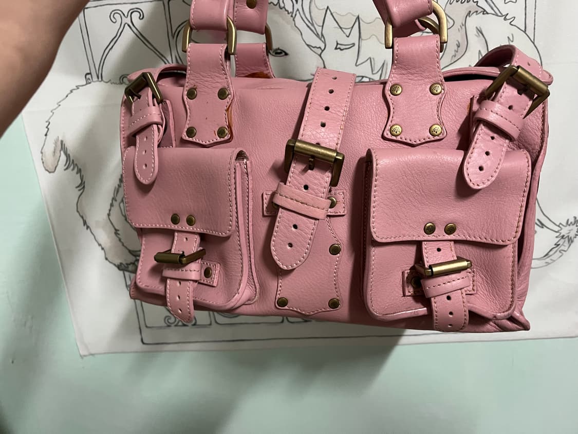 멀버리 뮤트 핑크 레더 숄더백  상품이미지2