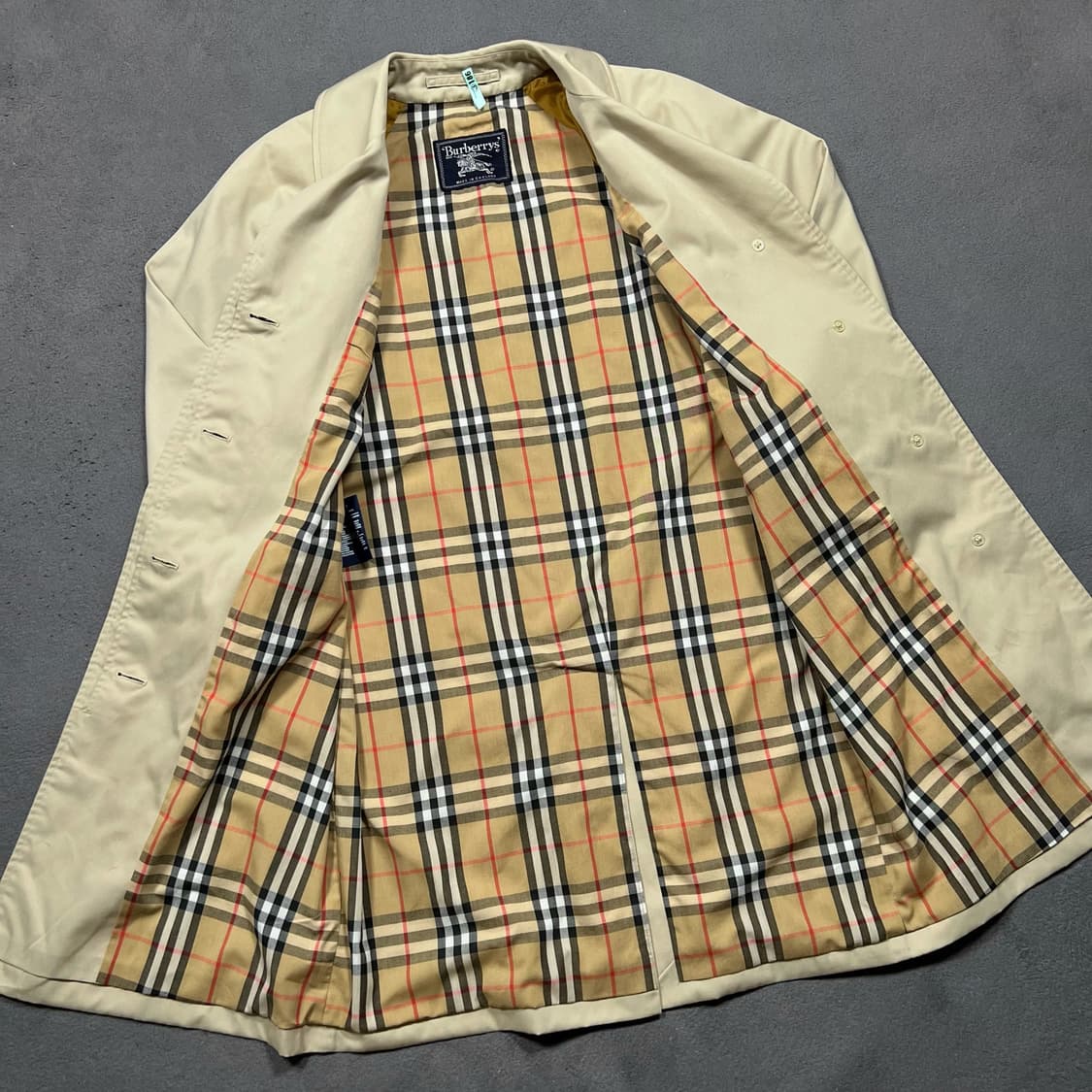 90's 버버리 싱글 베이지 트렌치 코트 상품이미지3