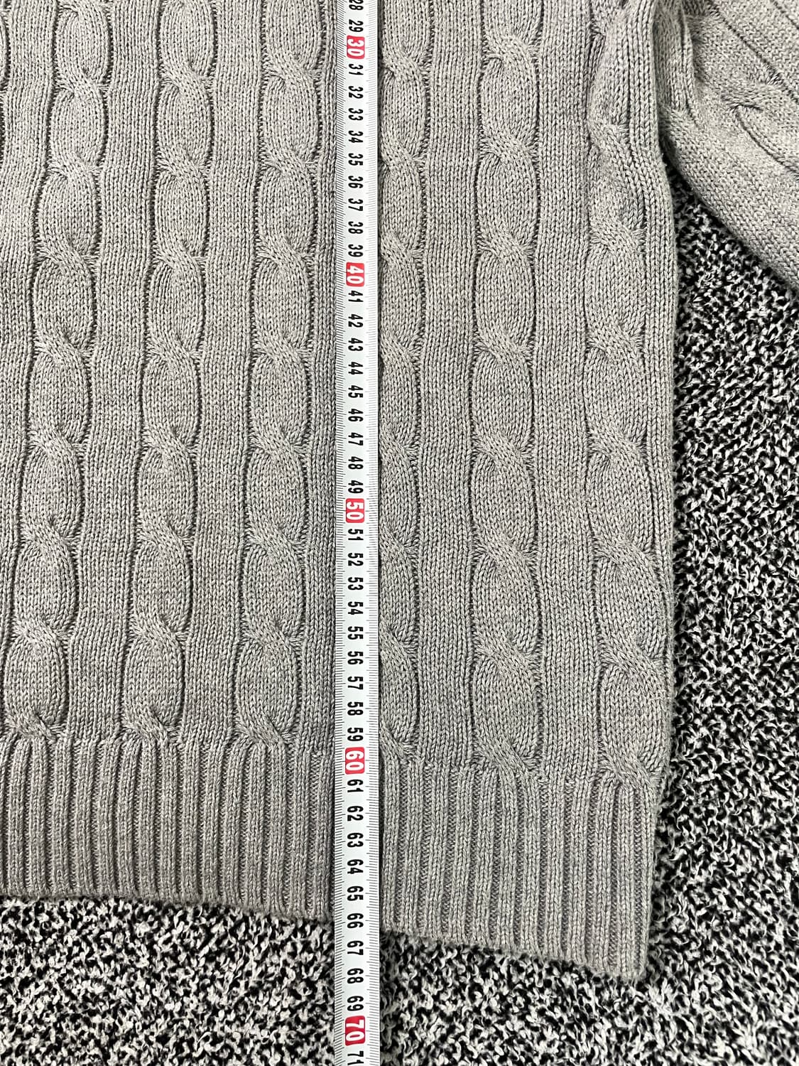 빈티지9. 폴로랄프로렌 케이블 니트 꽈배기 스웨터 그레이 네이비로고 상품이미지6