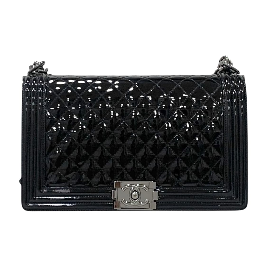 샤넬 보이백 라지 플랩백 CC 은장 페이던트 레더 상품이미지1