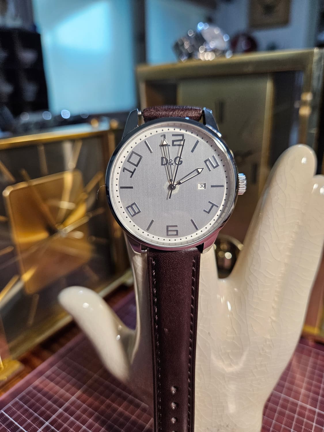 D&G 돌체 가바나 실버 가죽 시계 상품이미지1