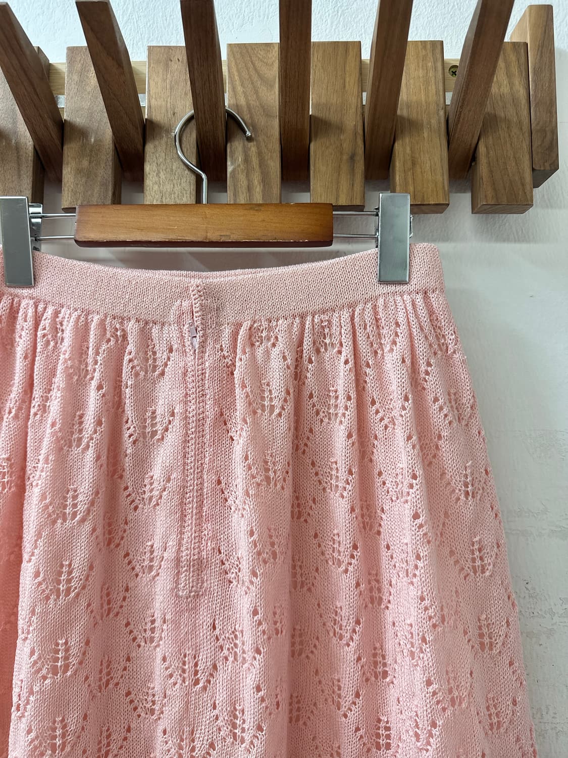 일본빈티지 펀칭 플라워 패턴 밴딩 스커트 상품이미지6