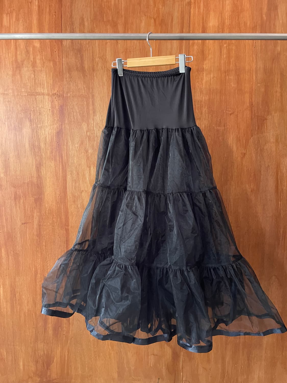 Black organza tiered long skirt 상품이미지7