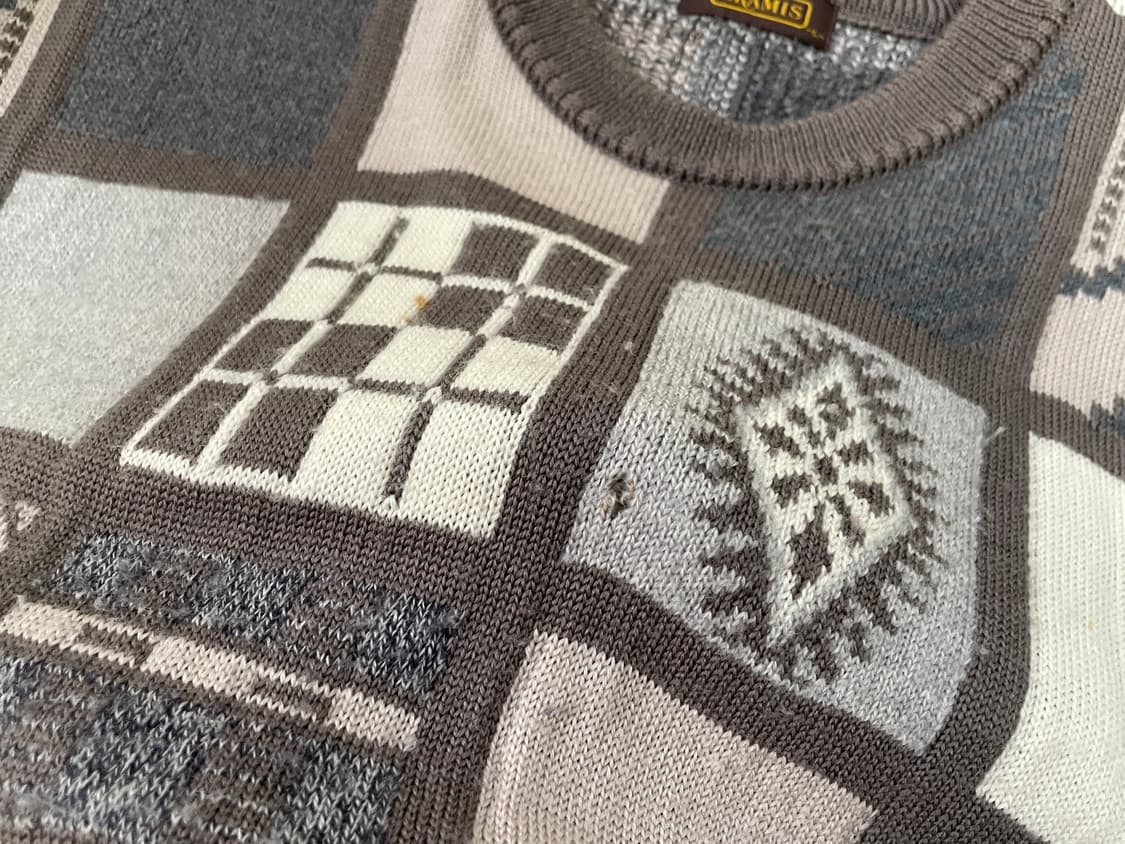 아라미스 지오메트릭 패치워크 자카드 니트 상품이미지4