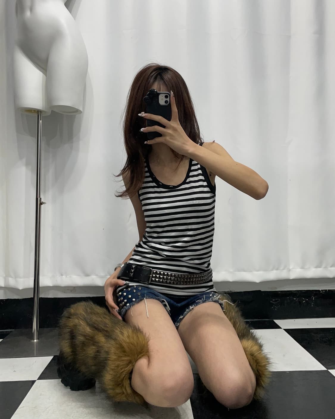 🎸블랙 프린팅 롱슬리브 - 스트라이프 슬리브리스🎸 상품이미지6