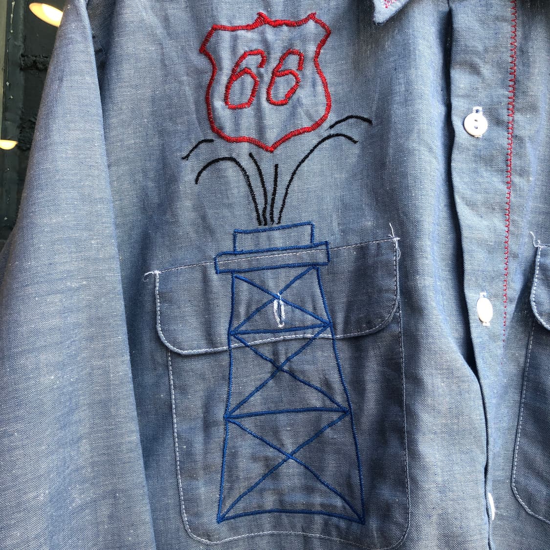 70s Vintage chambray shirt-XL 상품이미지2