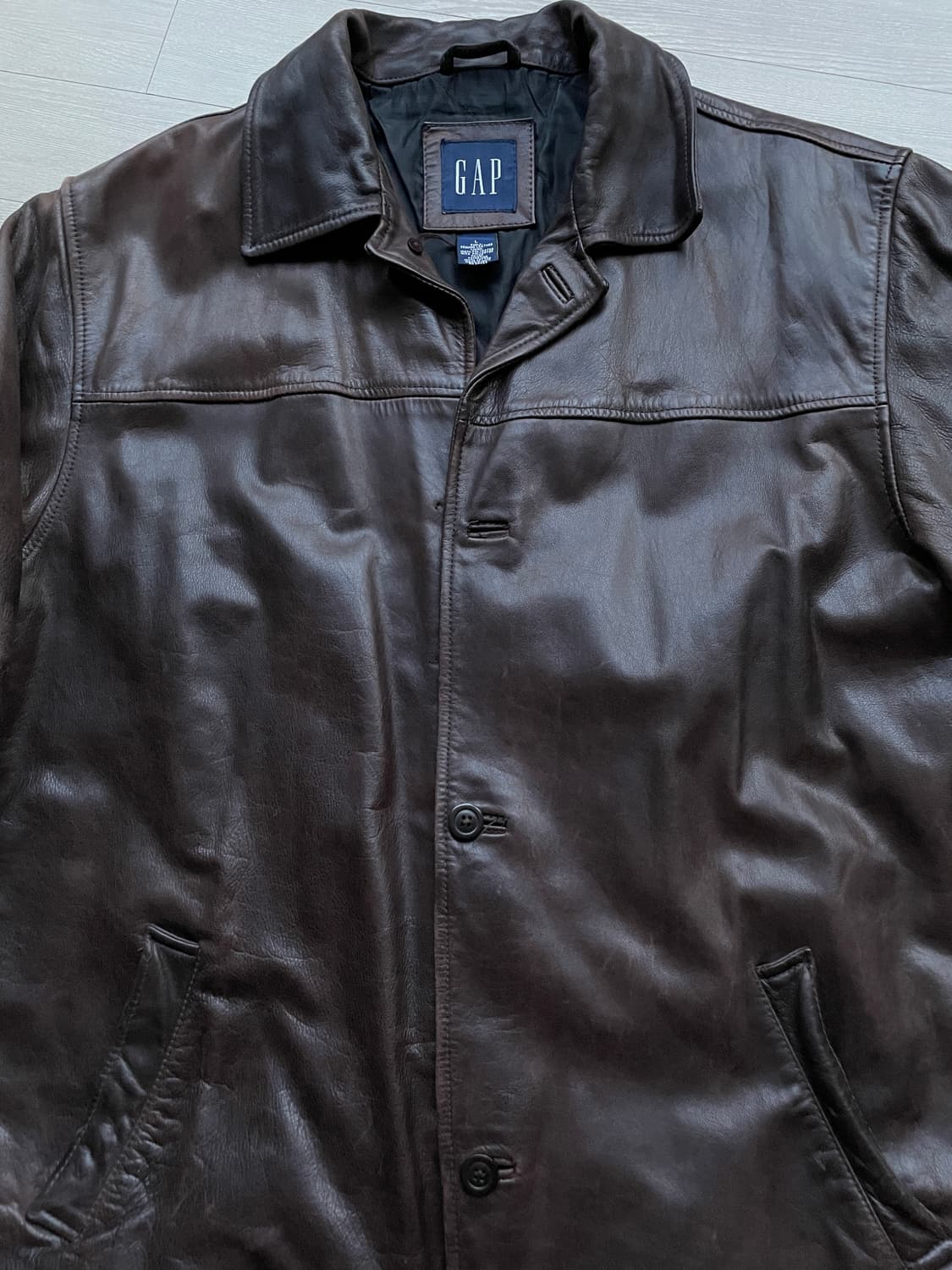 90s 올드갭 레더 카코트 브라운 gap carcoat 상품이미지4